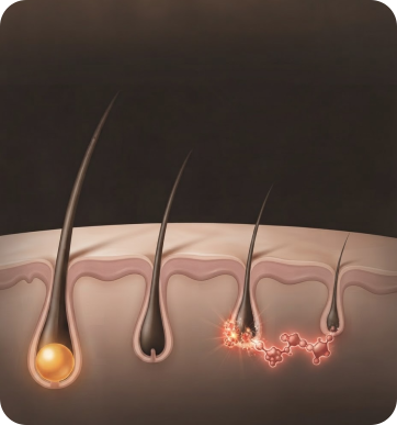 Gradual Thinning follicle illustration